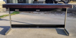 Italian Stainless Steel & Black Glass Side Sofa Console Table