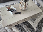 Coffee Table with drawers on wheels