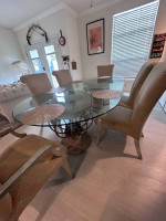 Glass Dining table with Six Chairs