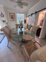Glass Dining table with Six Chairs