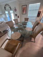Glass Dining table with Six Chairs