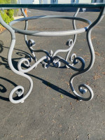 42” Round glass and bent steel table