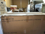7-Piece Patio Furniture Set With Table, Chairs, Umbrella & Base NEW!