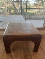 Midcentury Solid Wood Parquet Table