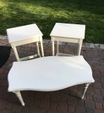 Real wood shabby chic coffee table and end table set