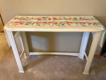 Handmade real wood white entry way/console/sofa table (runner included)