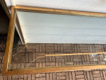 Gold, glass top console table