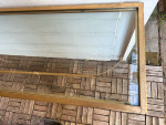 Gold, glass top console table