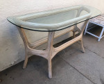 Beautiful Wood with Glass Top Console Table