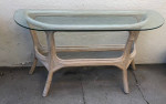 Beautiful Wood with Glass Top Console Table