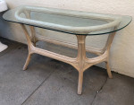 Beautiful Wood with Glass Top Console Table