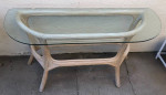 Beautiful Wood with Glass Top Console Table