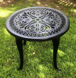 Outdoor Black Metal Tea Accent Table