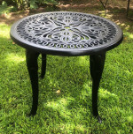 Outdoor Black Metal Tea Accent Table