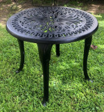 Outdoor Black Metal Tea Accent Table