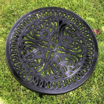 Outdoor Black Metal Tea Accent Table