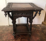 Beautiful Carved Burmese Occasional Table Table -21x21x24”