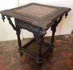 Beautiful Carved Burmese Occasional Table Table -21x21x24”