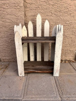 25 Inch Tall Solid Wood Two Tier Outdoor Side Table Plant Stand