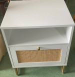 Mina White/Gold Accent Table/Night Stand
