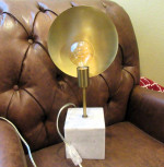 Intertek Hextra Brass Reflector Table Lamp Marble Base HX-T1429
