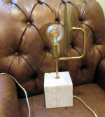 Intertek Hextra Brass Reflector Table Lamp Marble Base HX-T1429
