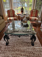 Coffee Table - Iron & Glass beveled
