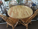 Dining Table Chairs Solid Wood Farm Round Drop Sides
