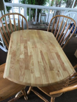 Dining Table Chairs Solid Wood Farm Round Drop Sides