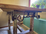 RUSTIC (REAL) FARM TABLE AND BENCHES