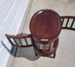 Oval Tray Top Mahogany Display Cabinet Table