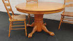 Dining Set Extendable Table 2 Leafs & 4 Chairs