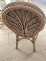 Rattan Glass top wood table and four chairs