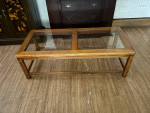 Oak glass top coffee table