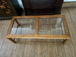 Oak glass top coffee table