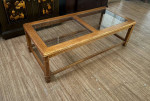 Oak glass top coffee table