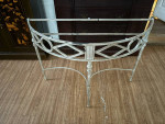 Glass top metal sofa table