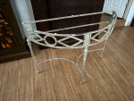 Glass top metal sofa table