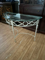 Glass top metal sofa table