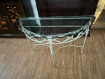Glass top metal sofa table
