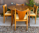Mid Century Dining Table Set with 4 chairs  ⭐️Tabletop without leafs  46x46"