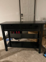 Heavy tall black wood table