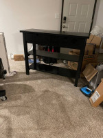Heavy tall black wood table