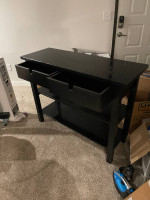 Heavy tall black wood table