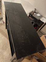 Heavy tall black wood table