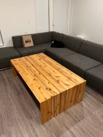 Modern Solid Cedar Hand Made Waterfall Coffee Table