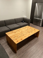 Modern Solid Cedar Hand Made Waterfall Coffee Table