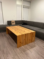 Modern Solid Cedar Hand Made Waterfall Coffee Table