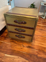 Brass Rolling End Table(Restoration Hardware Look)