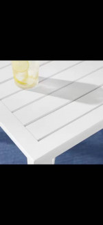 Mix and Match Lattice White Rectangle Metal Outdoor Patio Dining Table
